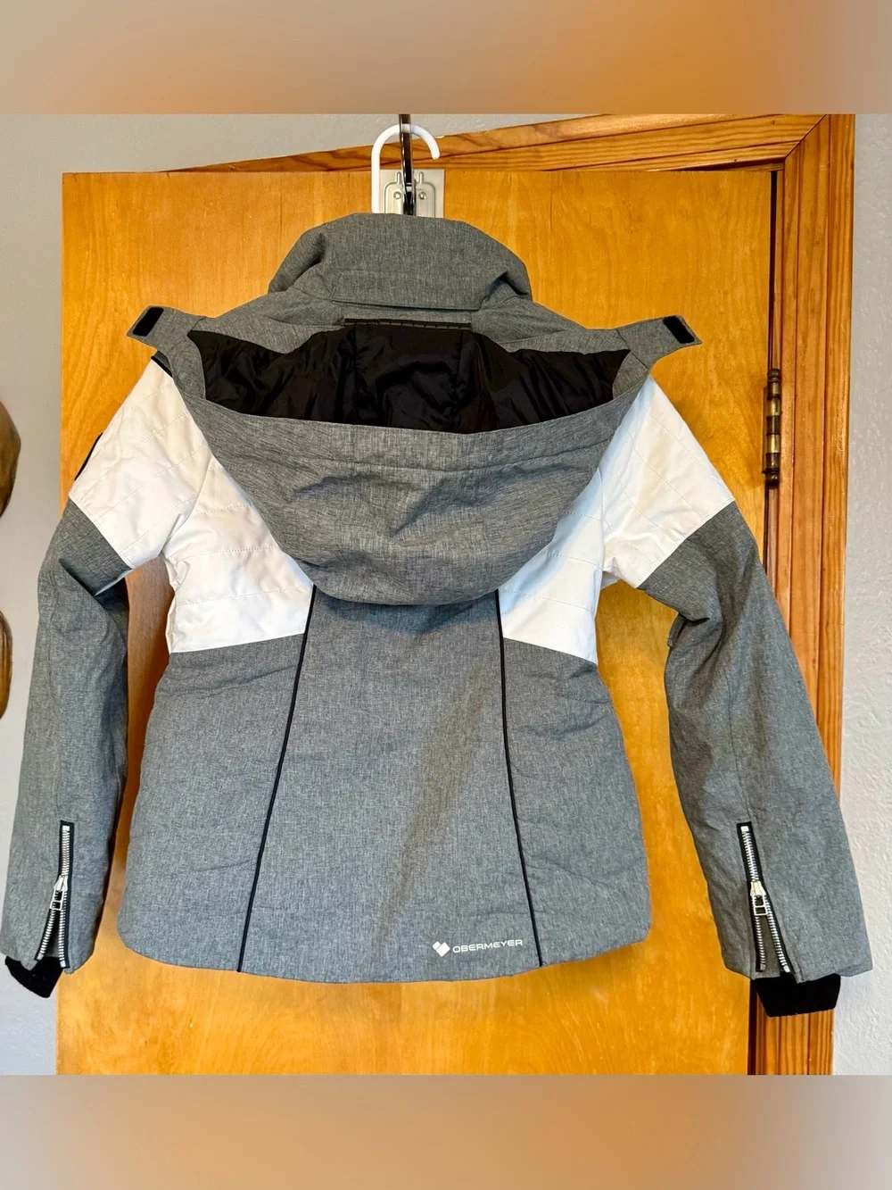 Obermeyer Girls' Rayla Jacket (Style #31064) - Two-Tone Gray Heather & White
